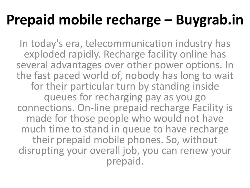 prepaid mobile recharge buygrab in n.