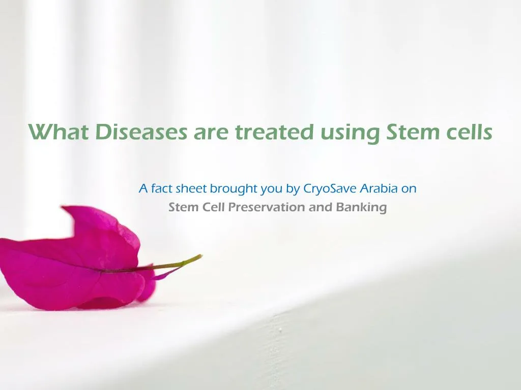 what diseases are treated using stem cells n.