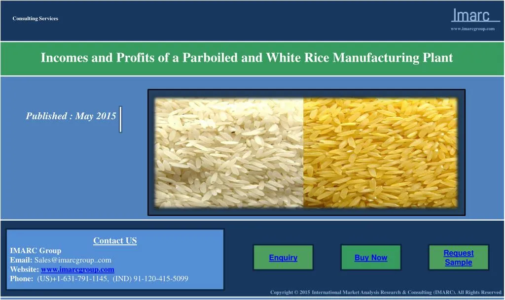 PPT - Parboiled White Rice Manufacturing Plant | Income, Demand ...