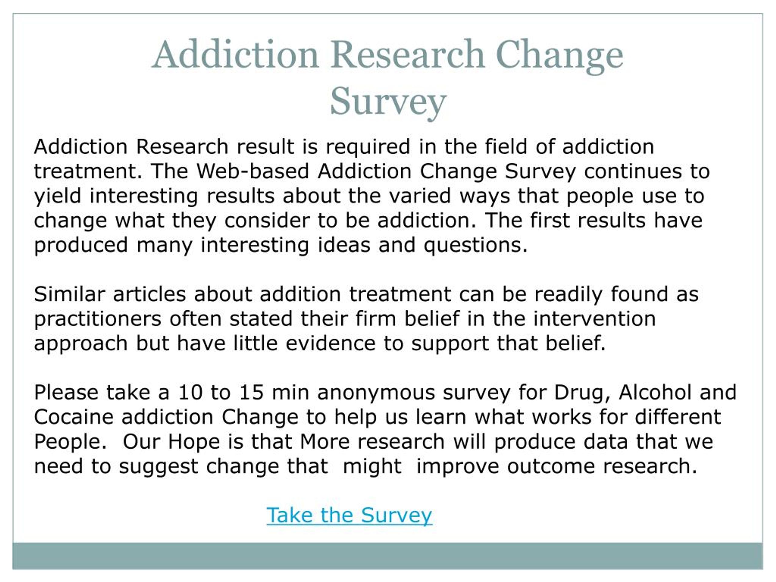 research questions on drug addiction