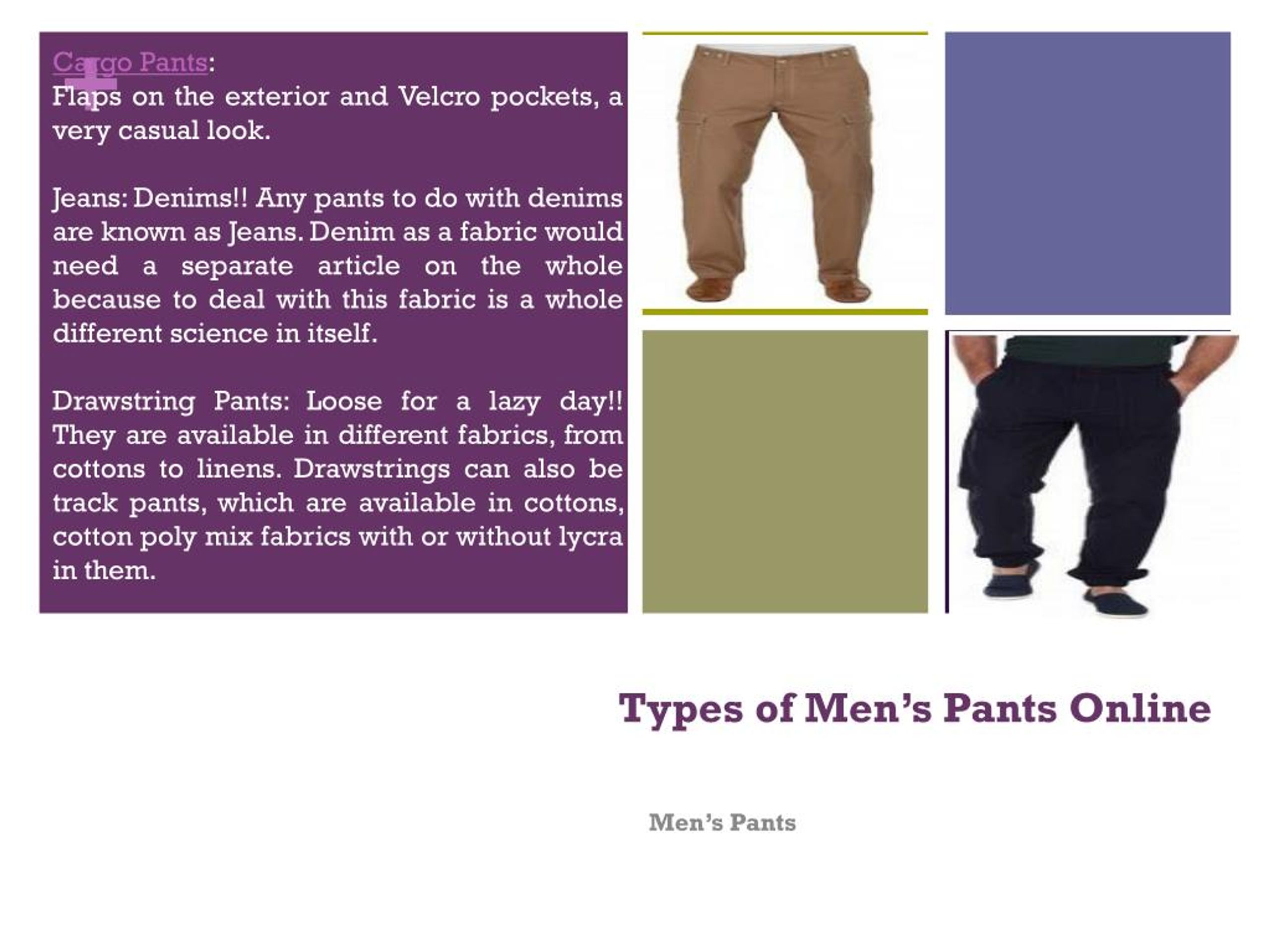 PPT - Type of Men's Pants PowerPoint Presentation, free download - ID ...