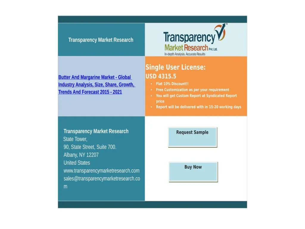 PPT Research Report on Butter And Margarine Market PowerPoint