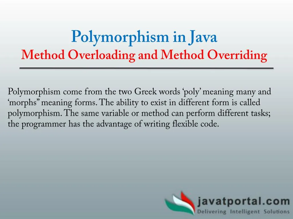 PPT - Polymorphism in Java PowerPoint Presentation, free download - ID ...