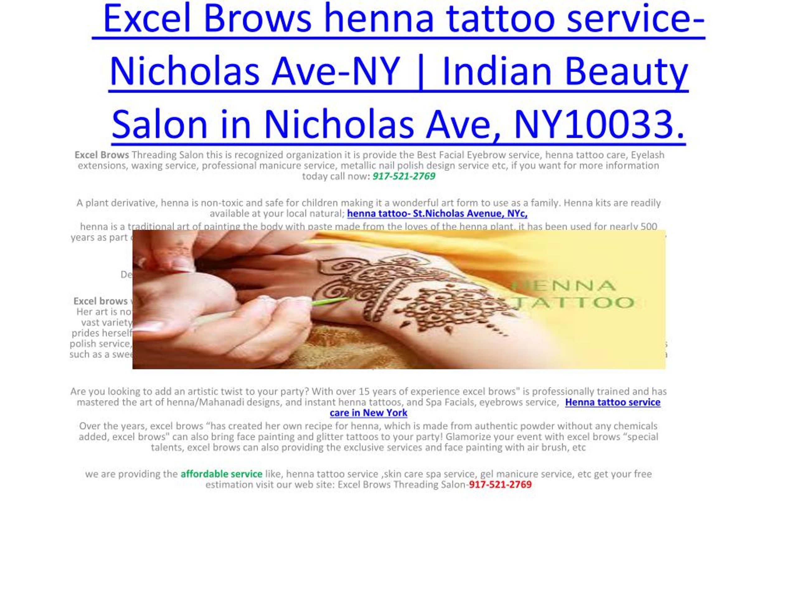 excel brows henna tattoo service nicholas ave ny indian beauty salon in nicholas ave ny10033 l