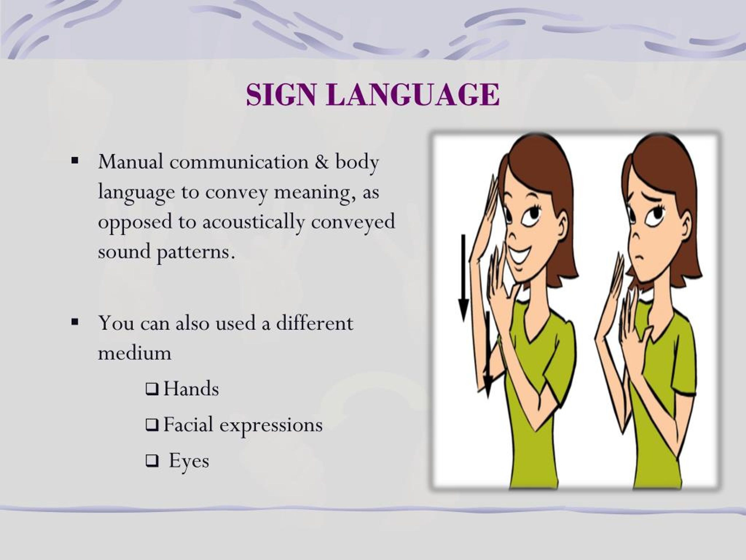 presentation in sign language