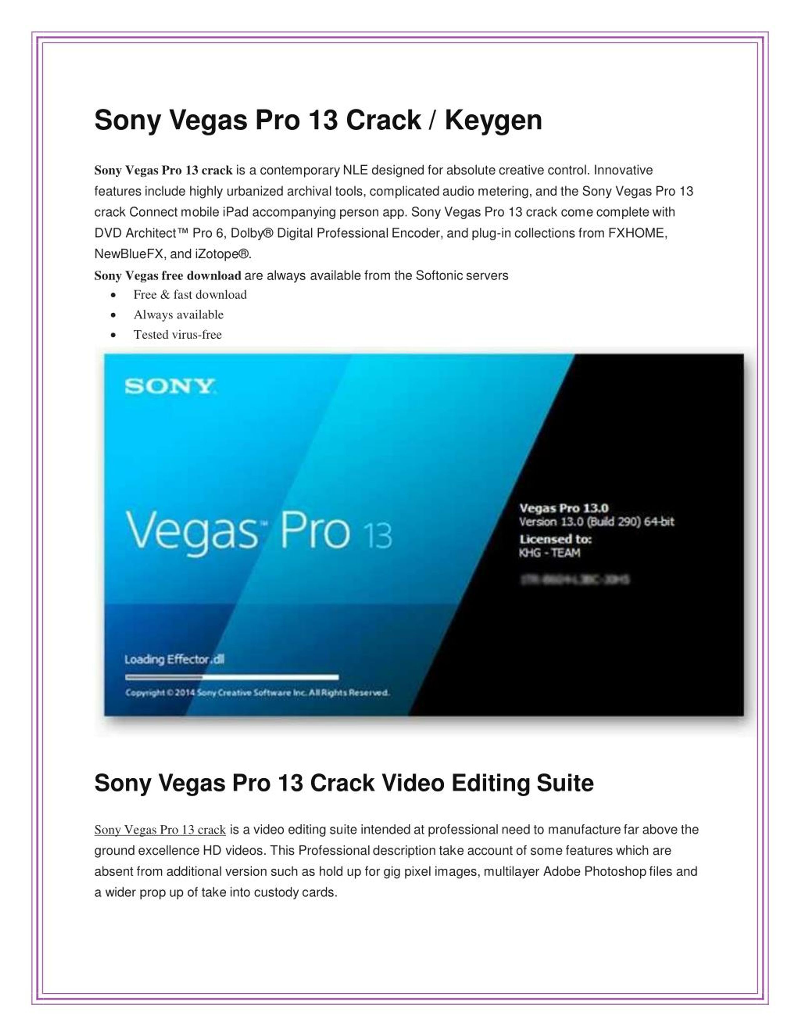 Ppt Sony Vegas Pro 13 Crack Powerpoint Presentation Free Download Id