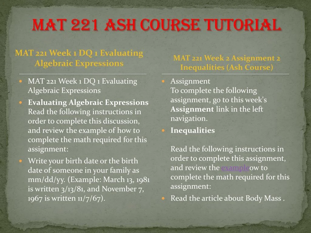 mat221 week 3 assignment mat221 week 3 assignment