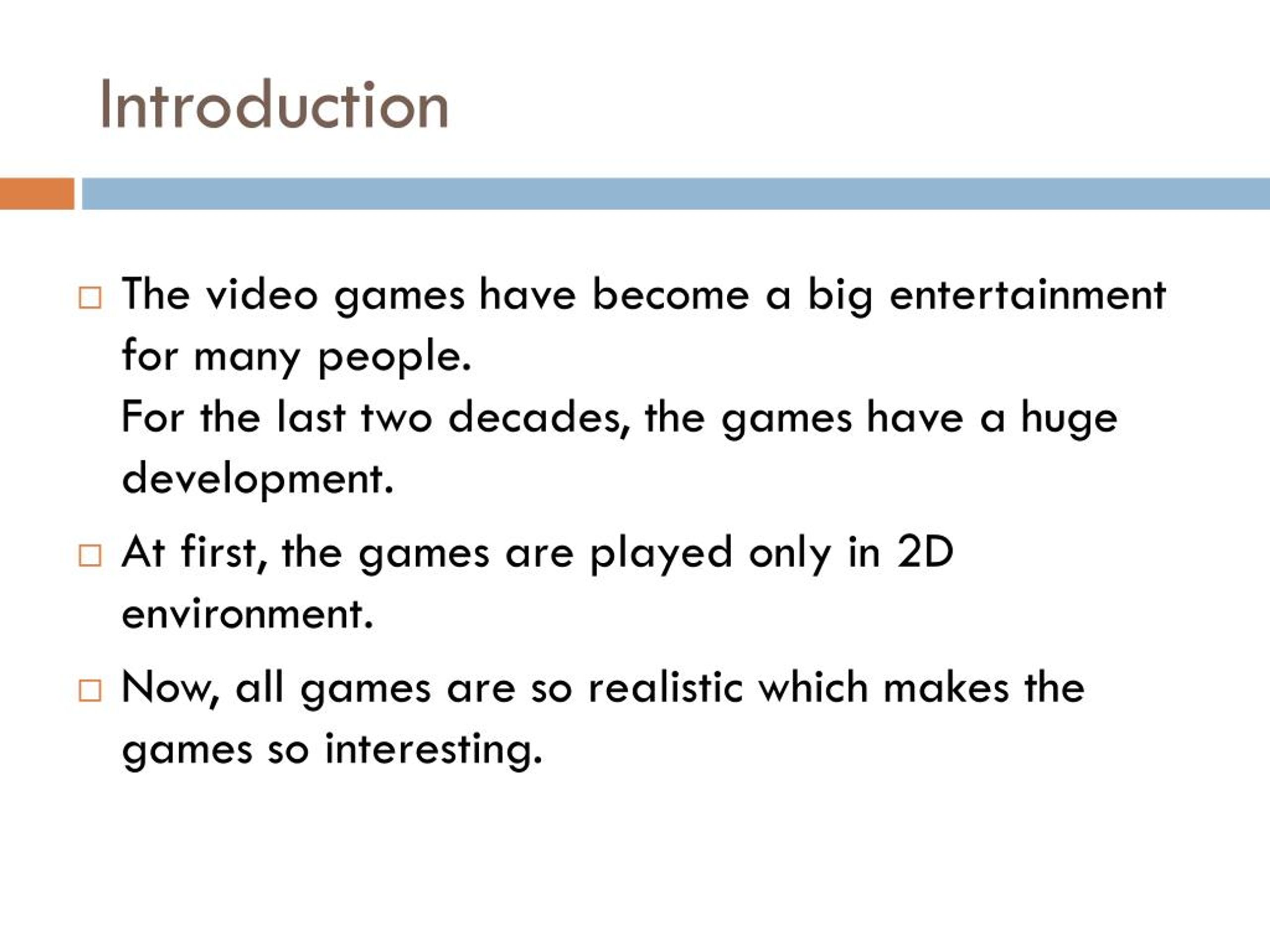presentation video game meaning