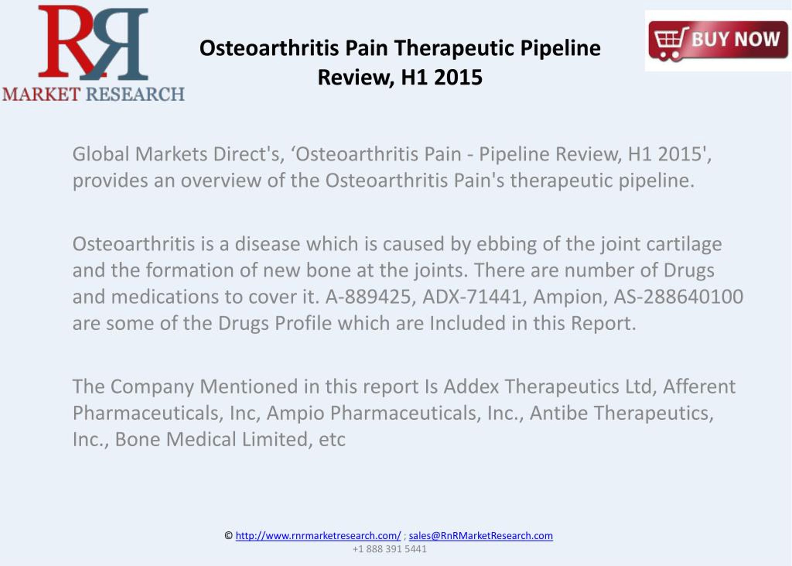 PPT - Osteoarthritis Pain Therapeutic Pipeline Review, H1 2015 ...