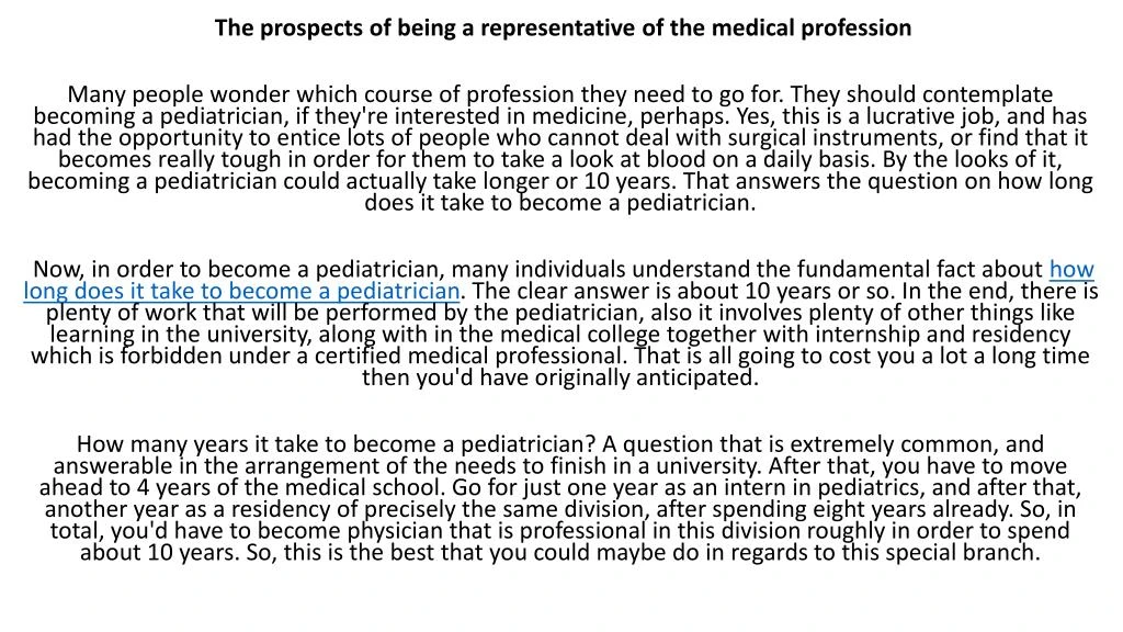 how long does it take to become a pediatrition