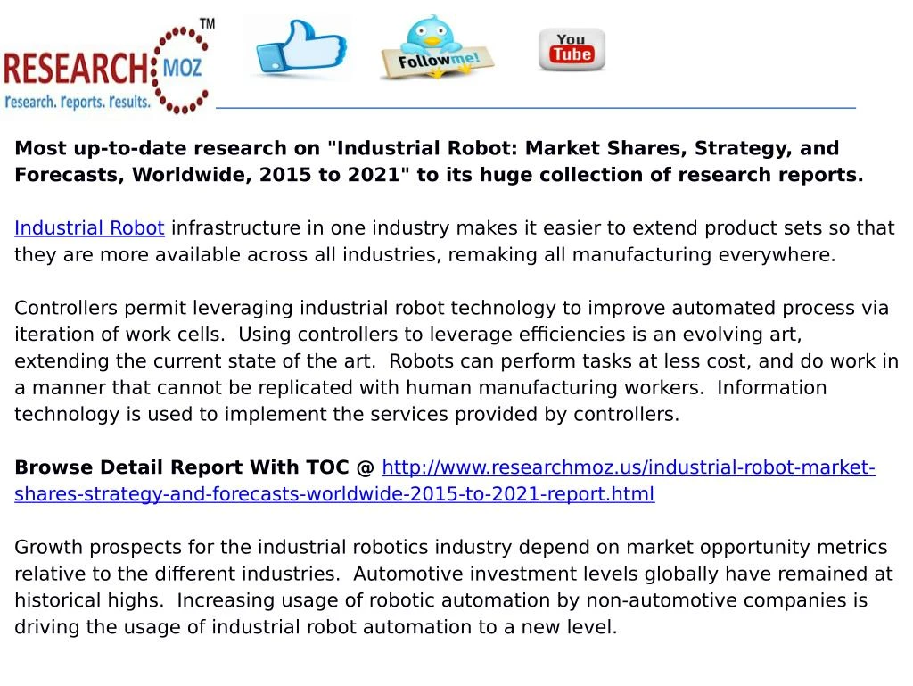 PPT Industrial Robot Market Shares, Strategy, and Forecasts, Wo