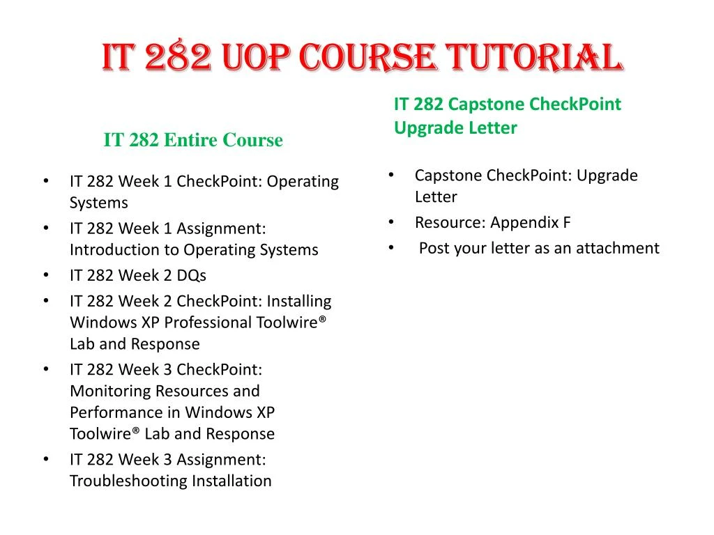it282 week 6 checkpoint it282 week 6 checkpoint