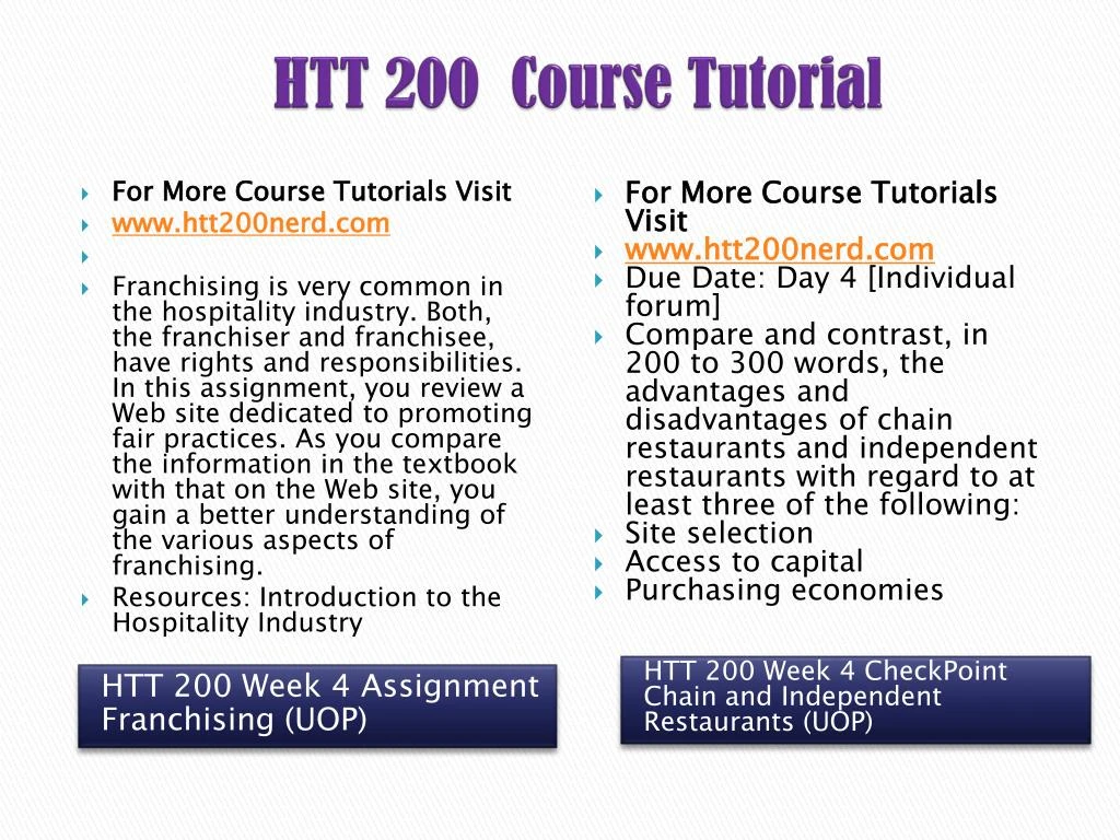 htt 200 week 4 franchising htt 200 week 4 franchising