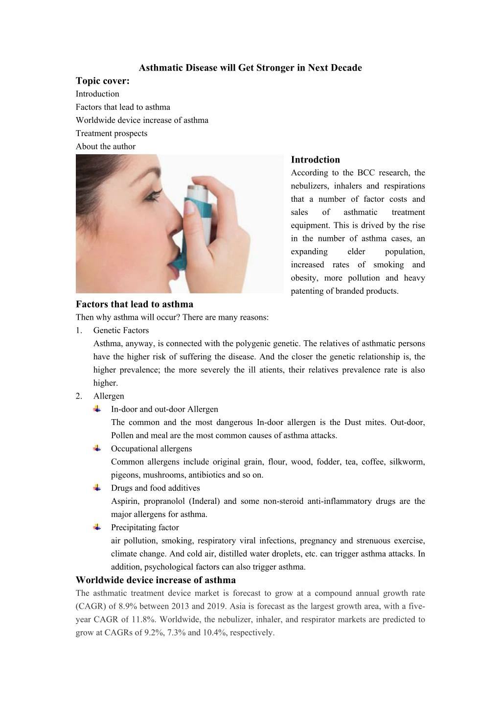 PPT Asthmatic disease will begetting stronger in next decade