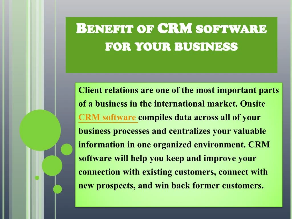 PPT - Benefit Of CRM Software For Your Business PowerPoint Presentation ...