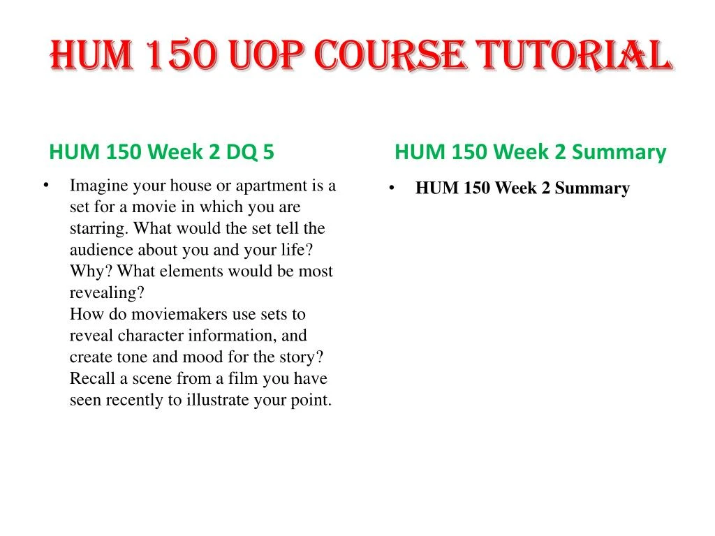 hum 150 week 2 hum 150 week 2