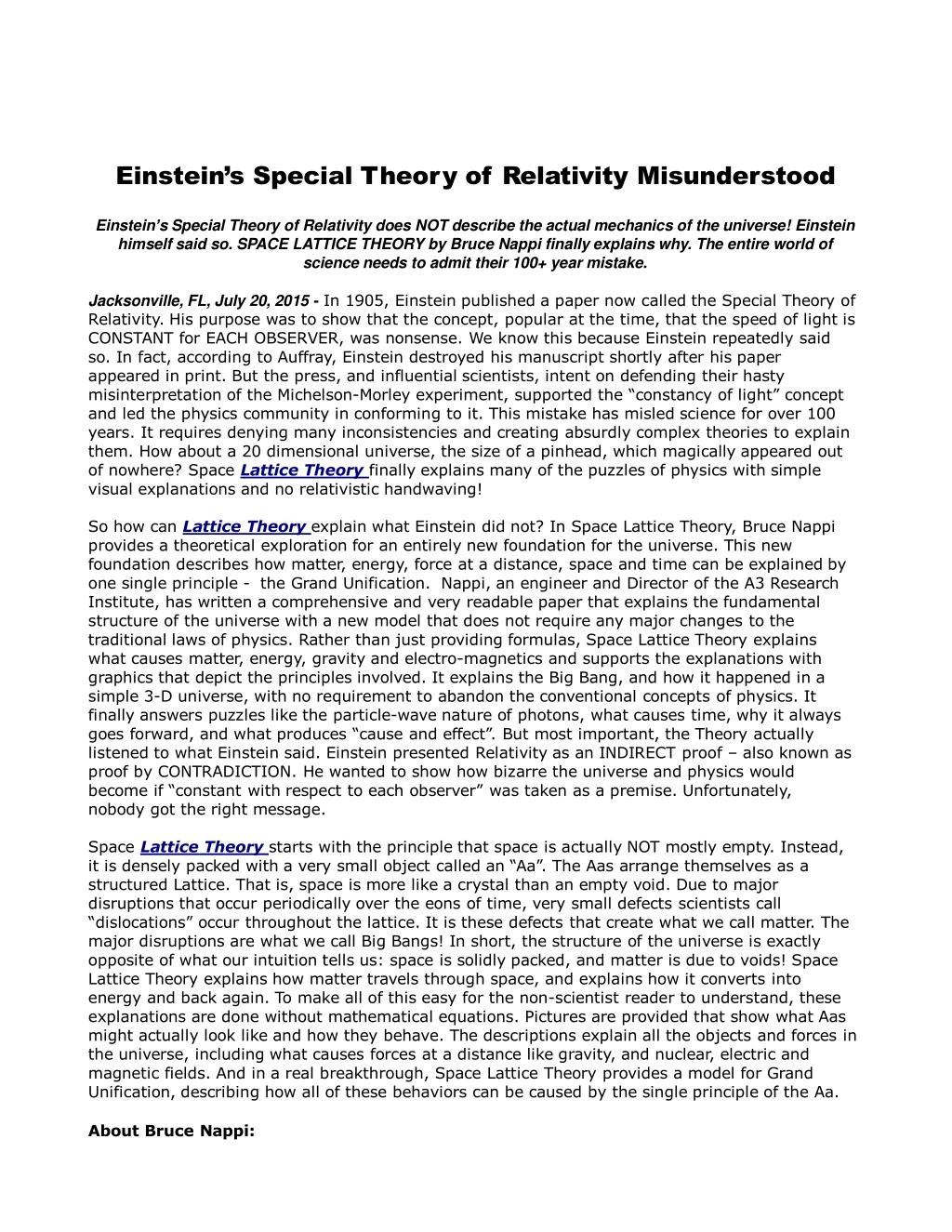 Ppt Einsteins Special Theory Of Relativity Misunderstood Powerpoint