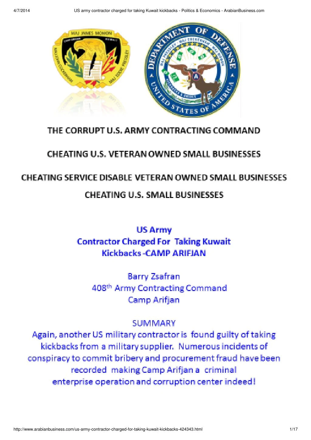PPT Blog 12 US Army Contractor Charged For Taking Kickbacks 