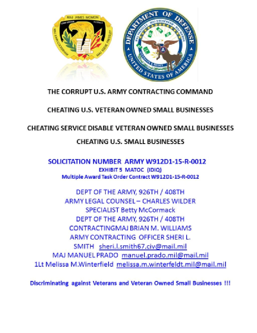 PPT - Blog 24 USMC 20150725 SOLICITATION W912D1-15-R- 0012 - EXHIBIT 5 ...