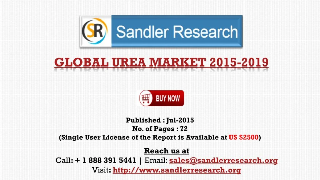 global urea market 2015 2019 n.