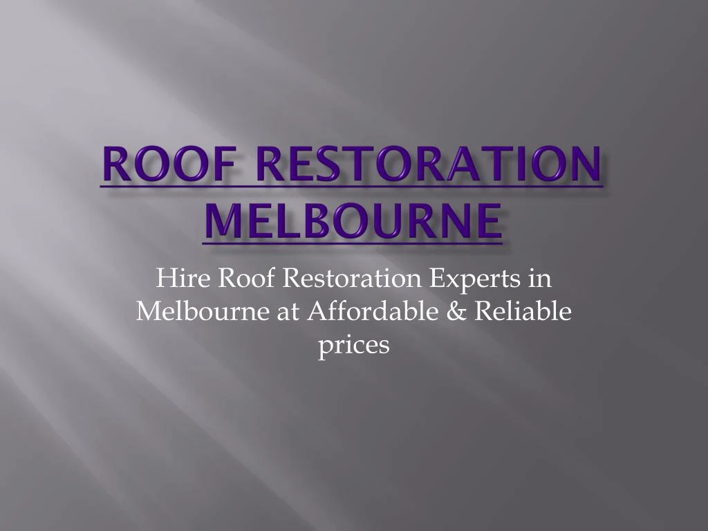 roof restoration melbourne n.