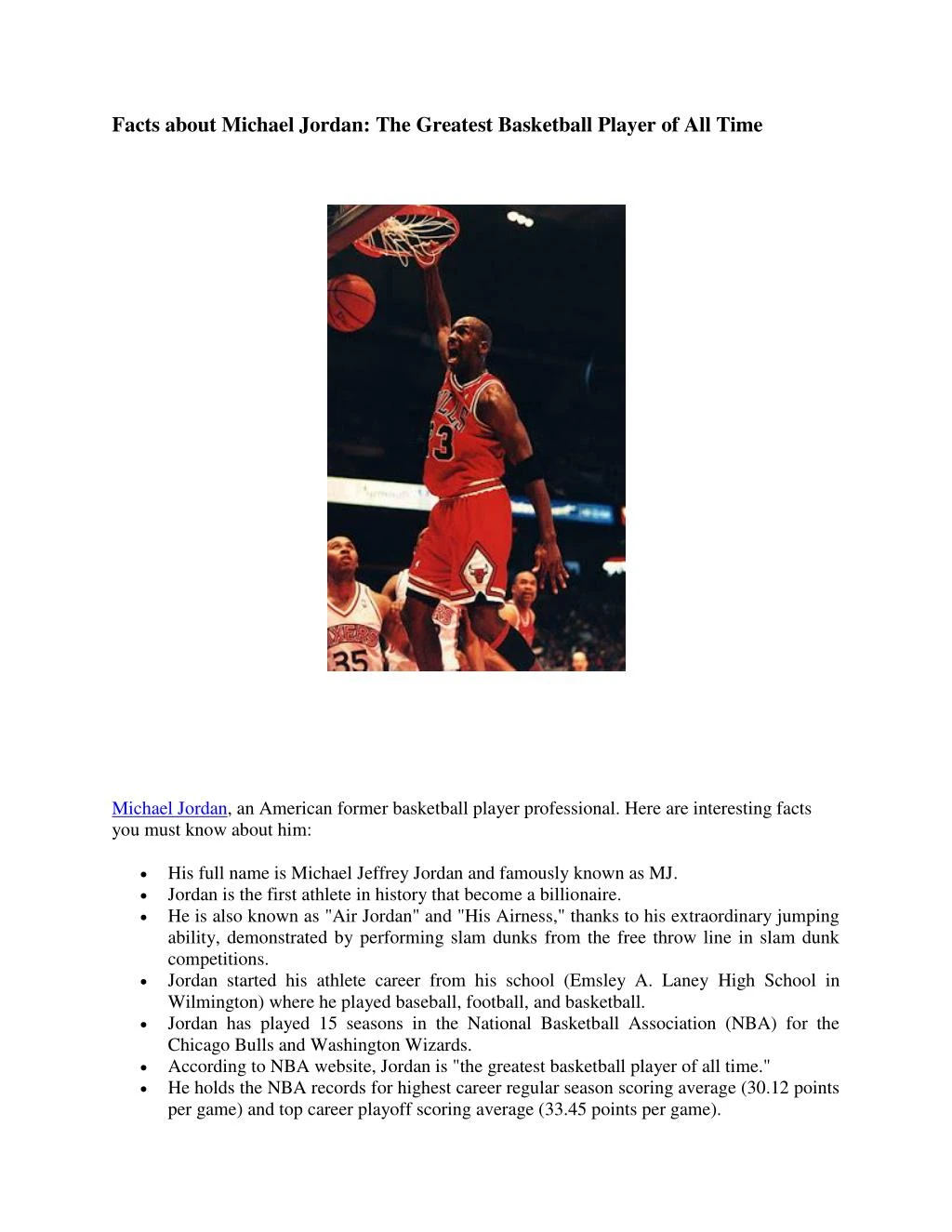 3 paragraph essay about michael jordan