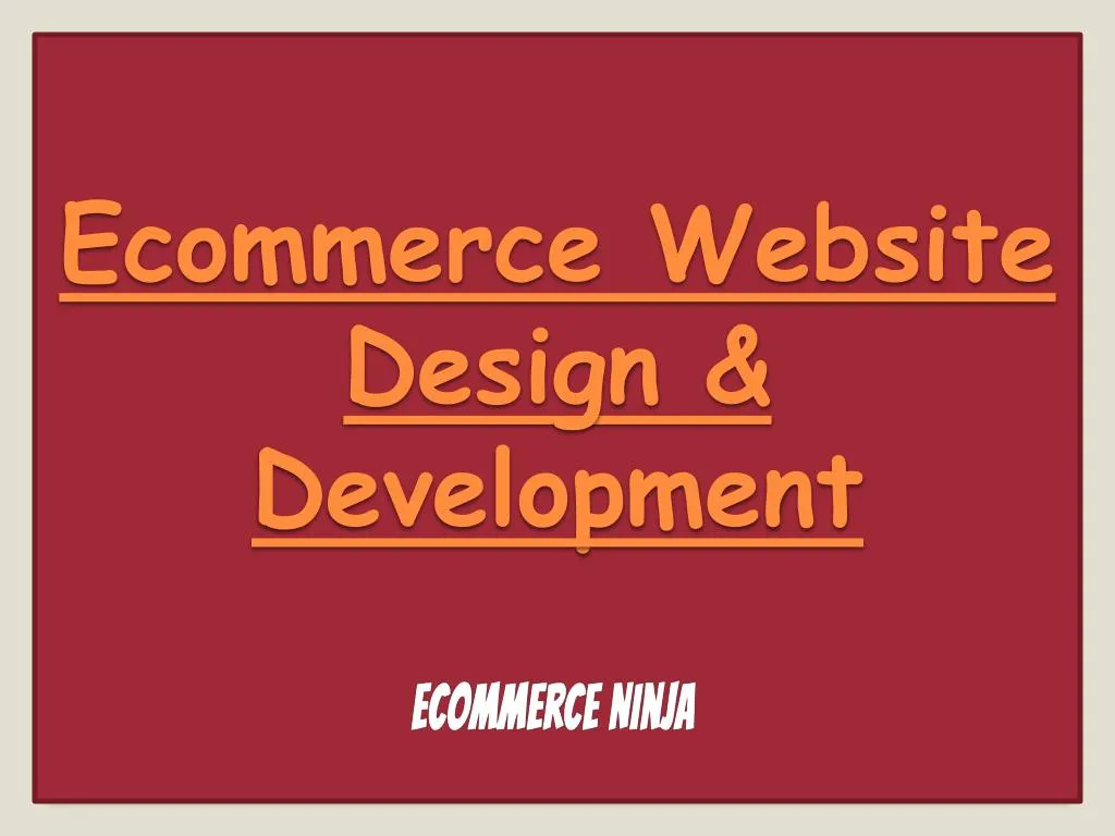 ecommerce website design development n.