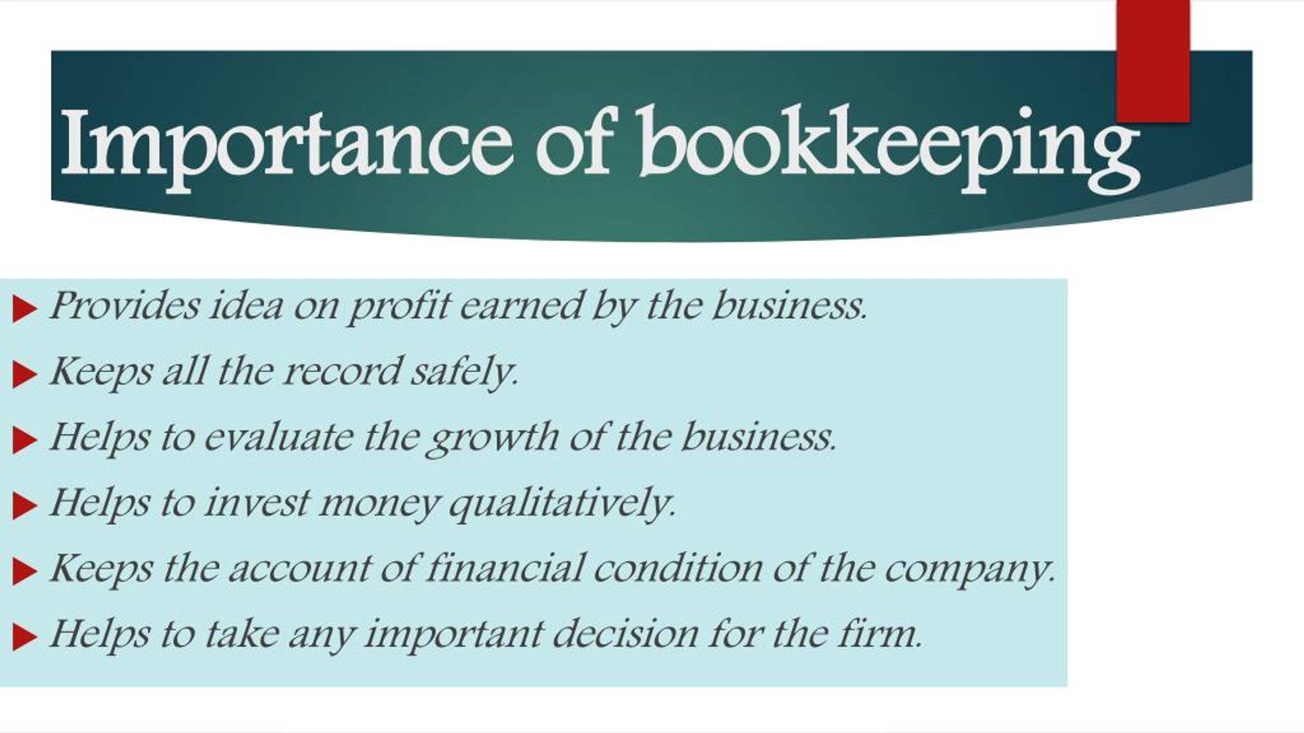 importance of bookkeeping and accounting