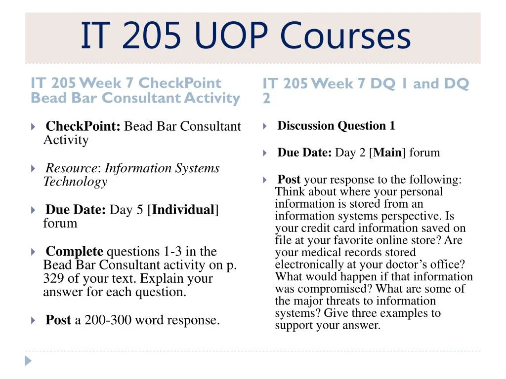 it 205 week 1 checkpoint information system it 205 week 1 checkpoint information system