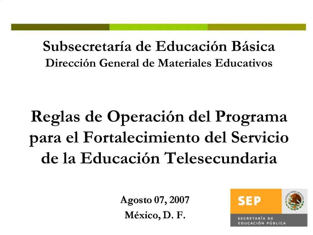 PPT - Subsecretar A De Educaci N B Sica Direcci N General De Materiales ...