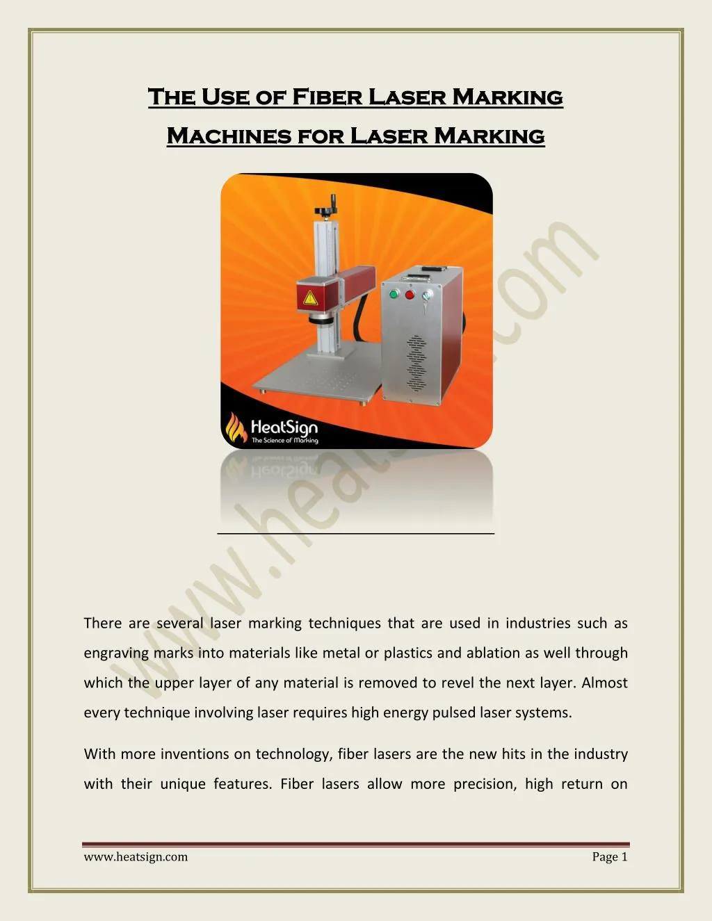 PPT The Use of Fiber Laser Marking Machines for Laser Marking PowerPoint Presentation ID7188848