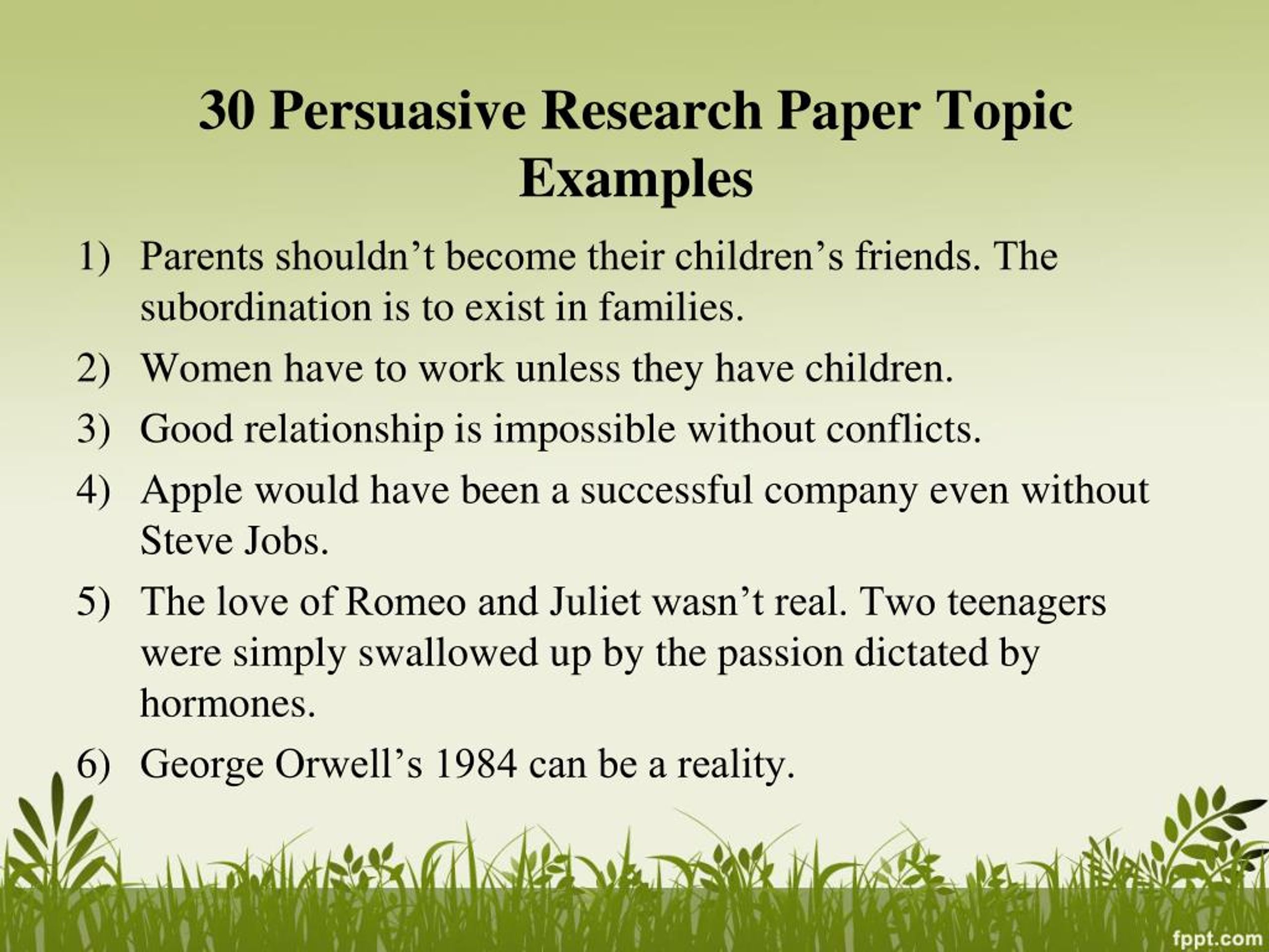 issues for research paper persuasive