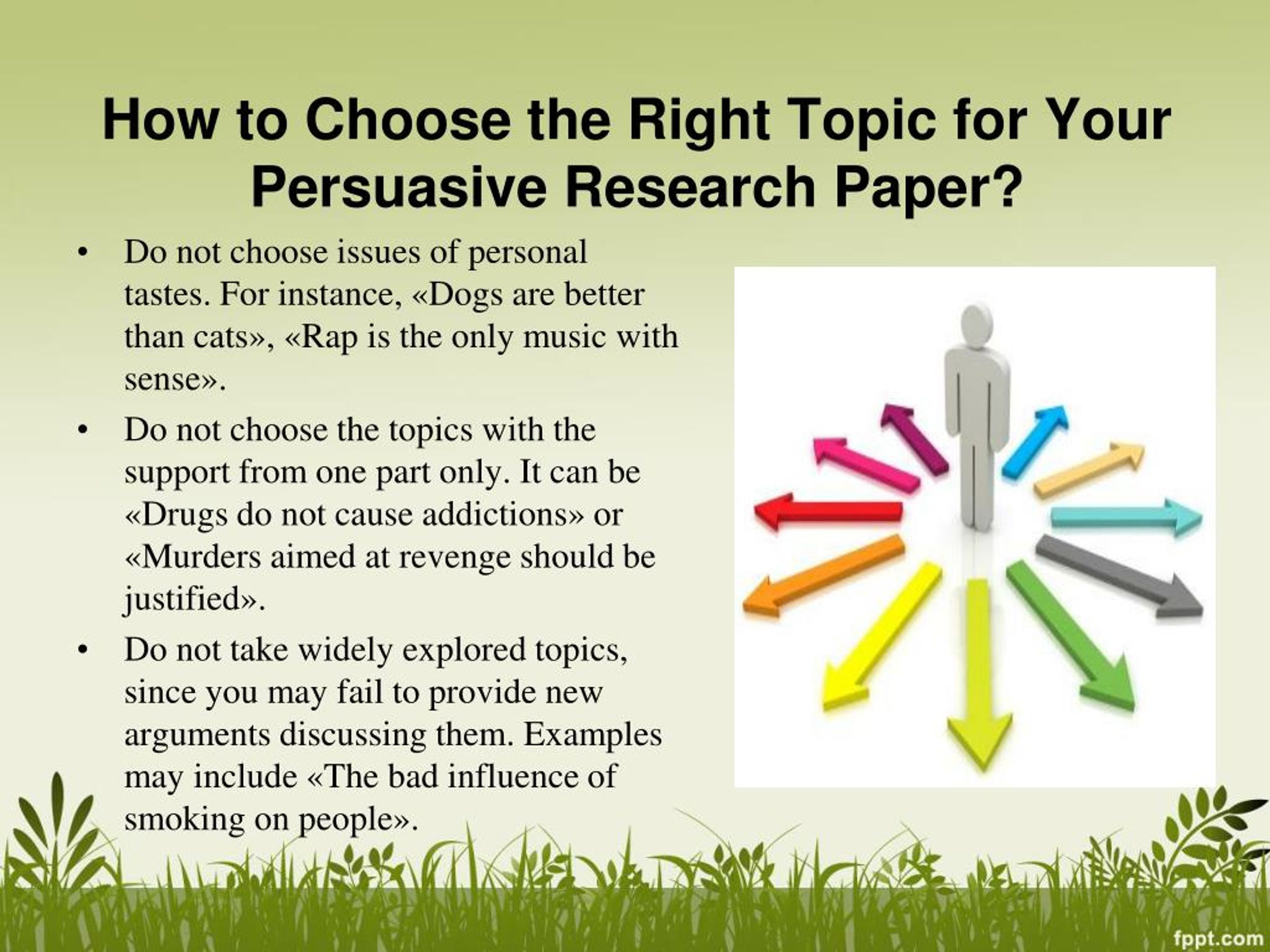 topics for persuasive research papers
