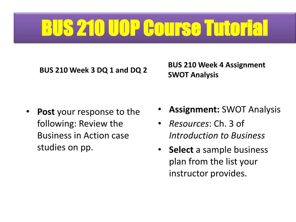 bus210 week 4 assignment swot analysis bus210 week 4 assignment swot analysis
