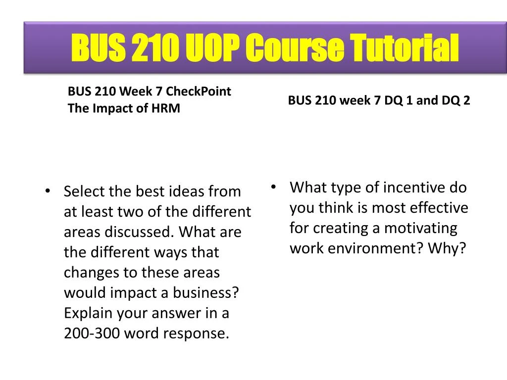 bus 210 week 1 checkpoint bus 210 week 1 checkpoint