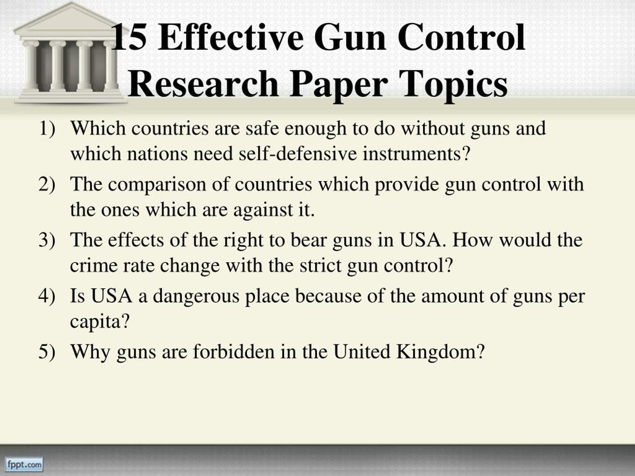 gun control research paper topics