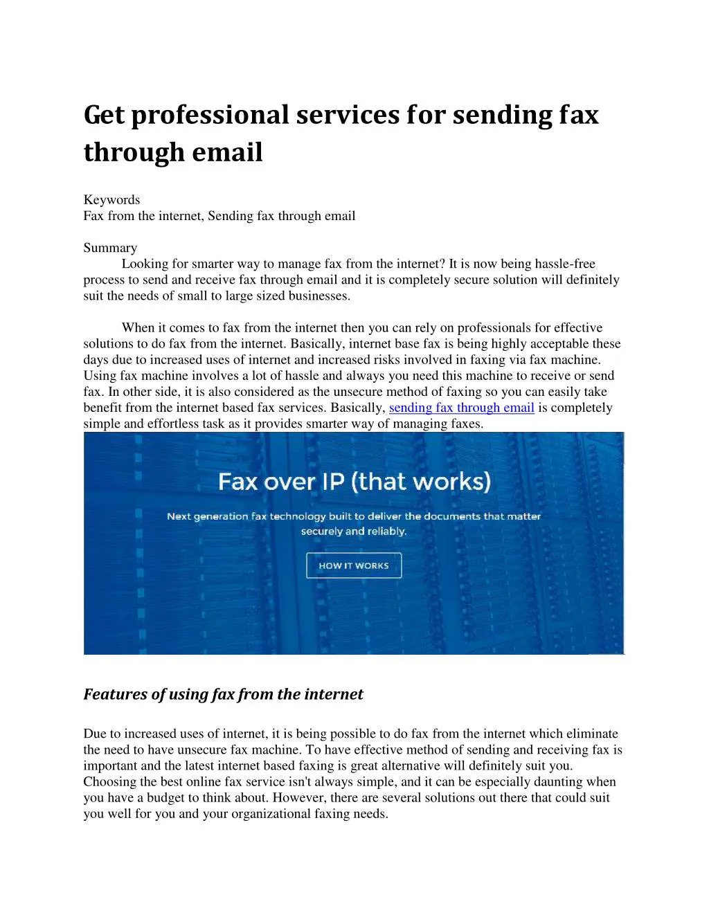 PPT - Get professional services for sending fax through email