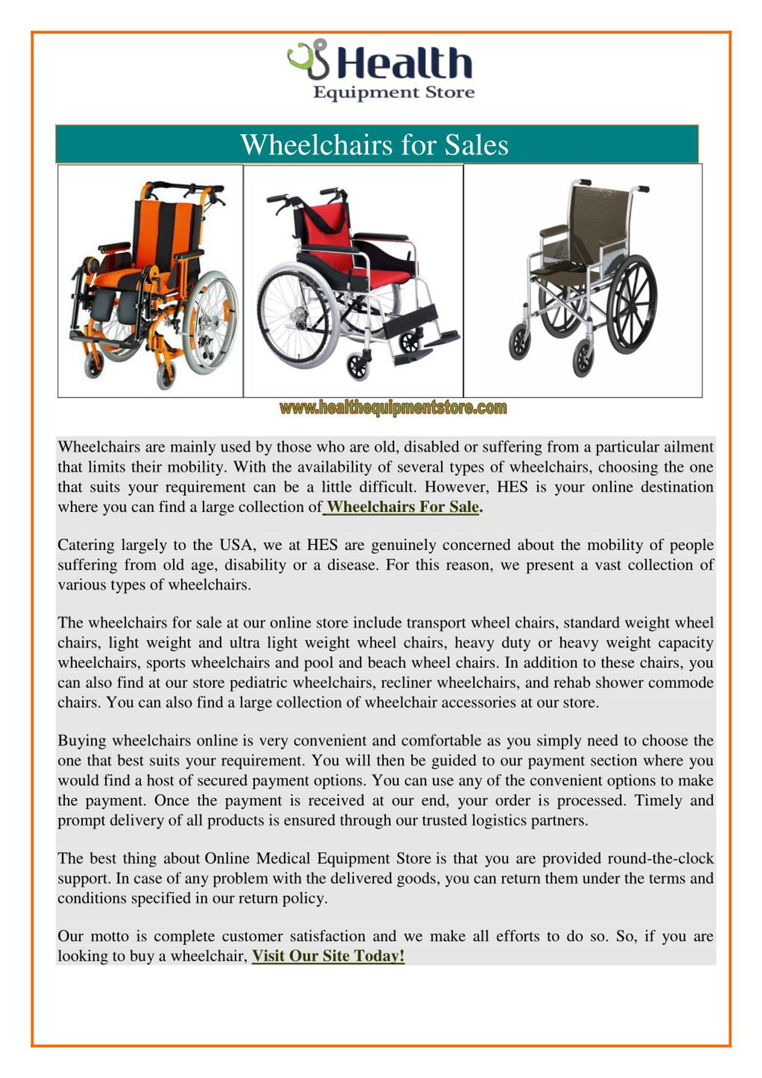 wheelchair for sale in store