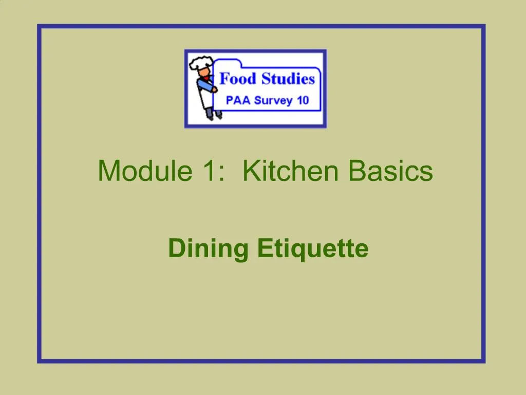 PPT - Module 1: Kitchen Basics PowerPoint Presentation, Free Download ...