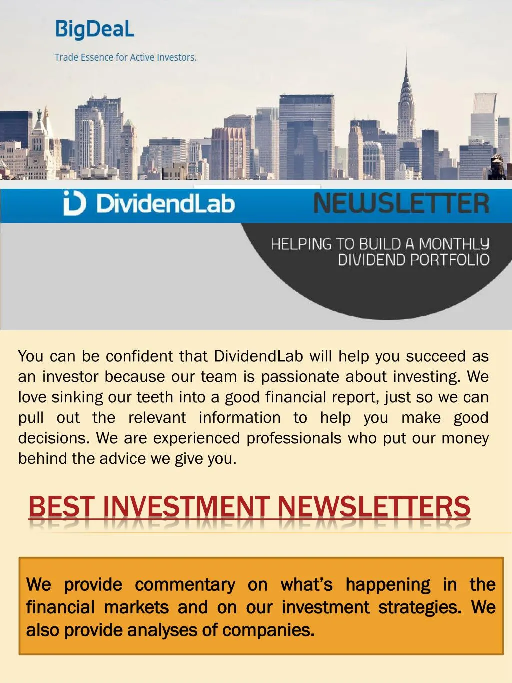 PPT Best Investment Newsletters PowerPoint Presentation, free