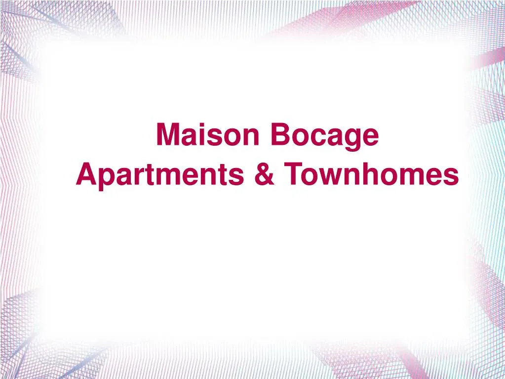 maison bocage apartments townhomes n.