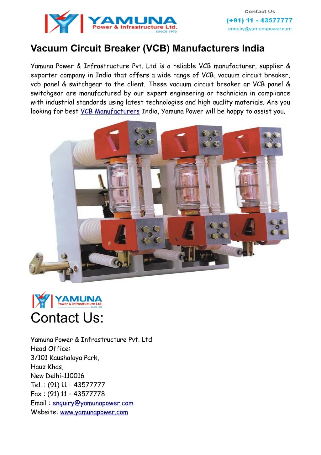 PPT Vacuum Circuit Breaker (VCB) Manufacturers India PowerPoint
