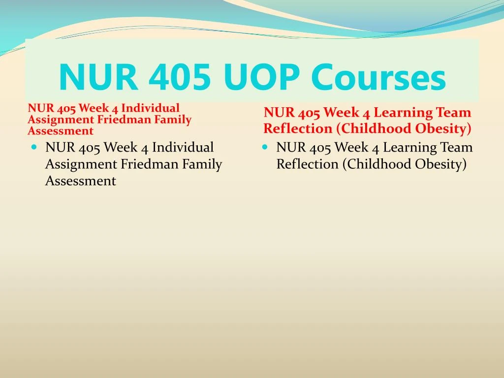 uop nur 405 reflection paper uop nur 405 reflection paper
