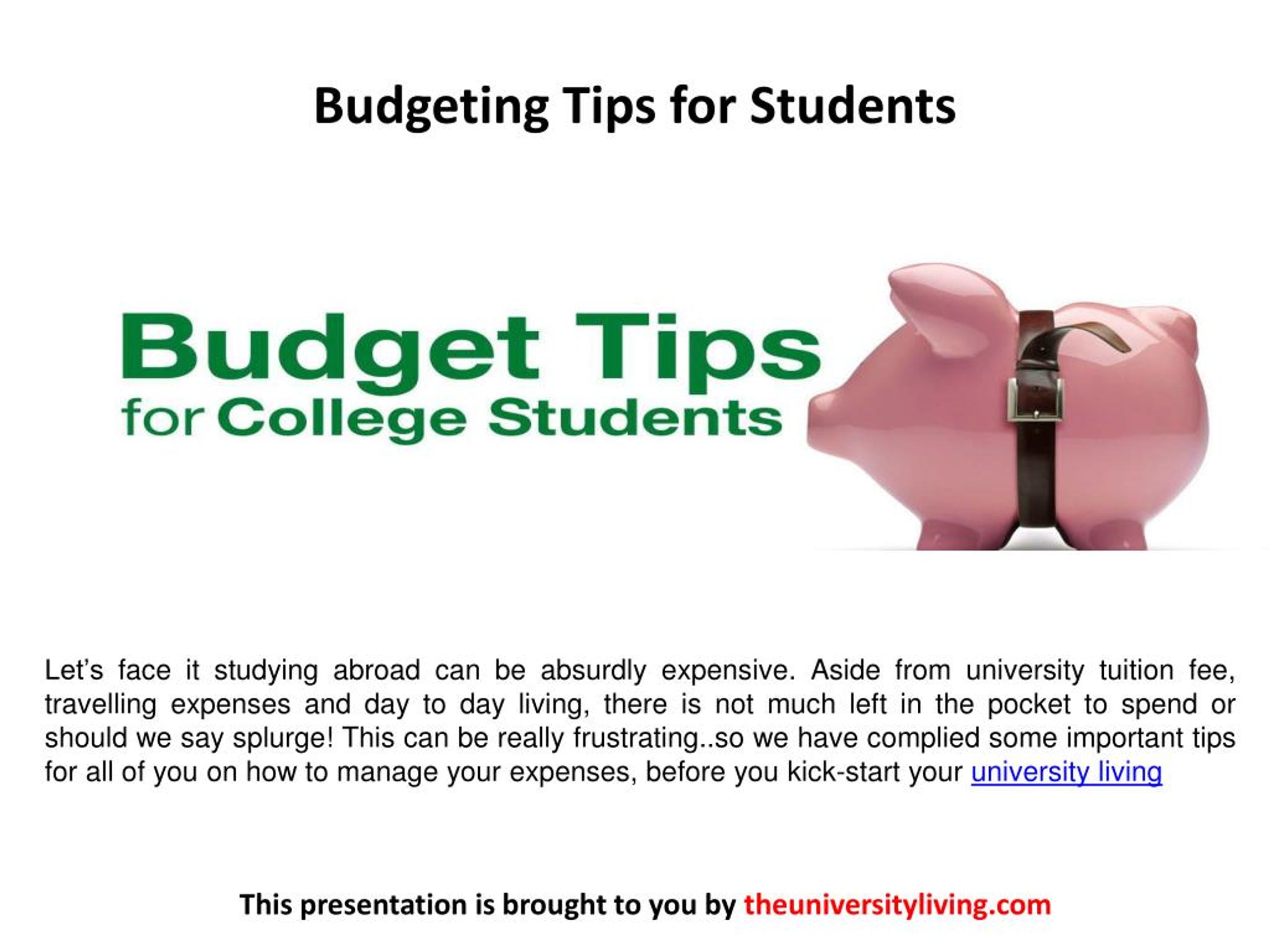 budgeting for college students presentation