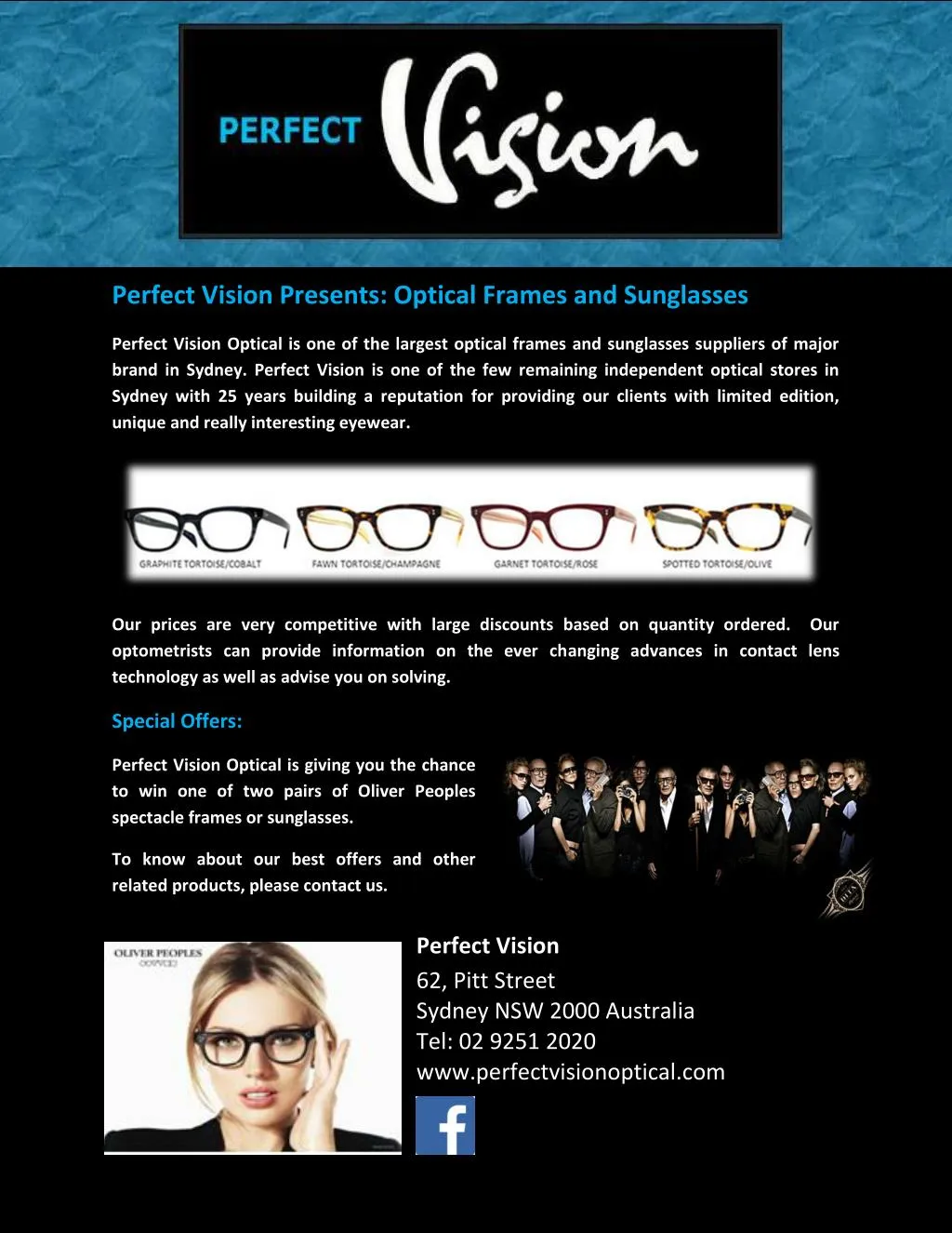 PPT - Perfect Vision Presents: Optical Frames and Sunglasses ...