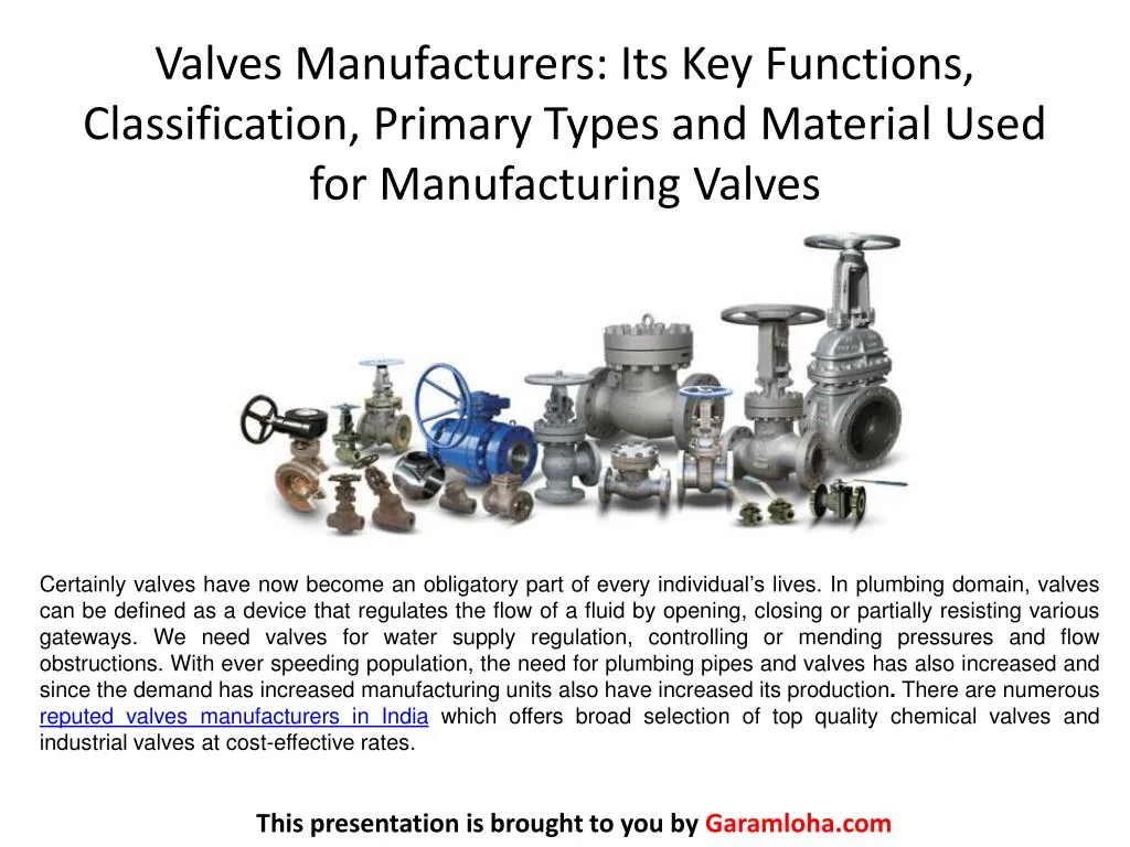 types of valves presentation