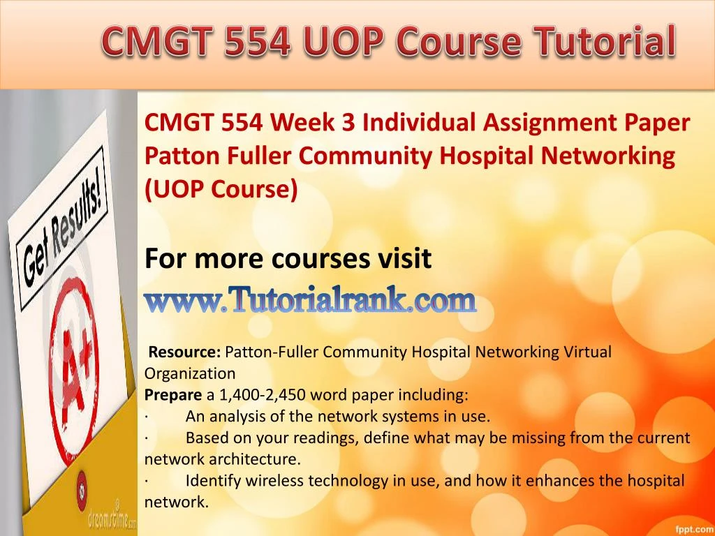 cmgt 554 patton fuller community hospital business system Social networks and tools for business, and section 8 patton-fuller community hospital networking cmgt 554 week 5 individual assignment social. cmgt 554 patton fuller community hospital business system Social networks and tools for business, and section 8 patton-fuller community hospital networking cmgt 554 week 5 individual assignment social.