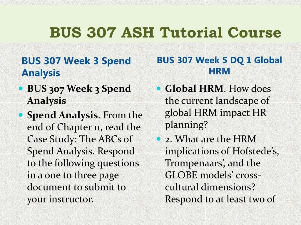 bus 307 week 3 spend analysis bus 307 week 3 spend analysis