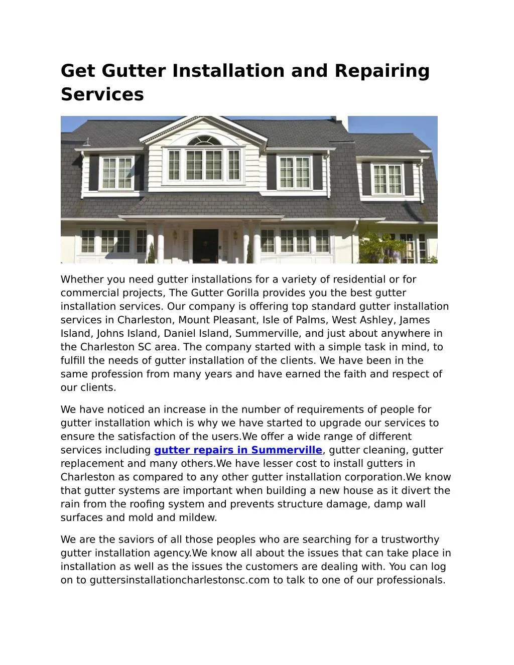 PPT Gutters Installation Charleston SC PowerPoint Presentation, free