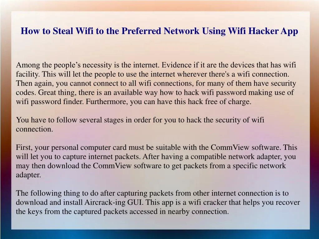 what is commview wifi hacker